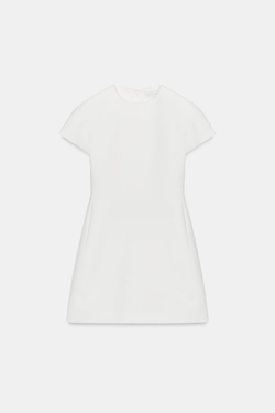 ZARA КОРОТКОЕ ПЛАТЬЕ — ZW COLLECTION, ЖЕЛТОВАТО-БЕЛЫЙ