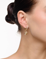 Серьги "Double Drops Crystal" Gold