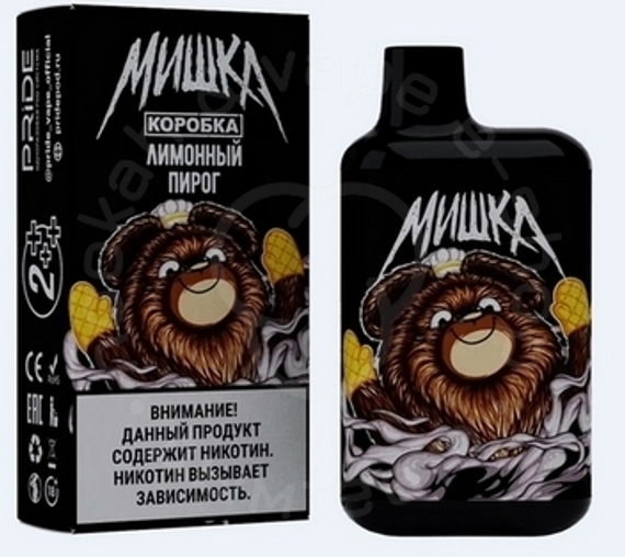 PRIDEVAPE Одноразовая POD-система МИШКА 10мл - (2) - 4000 затяжек - Лимонный Пирог (М)