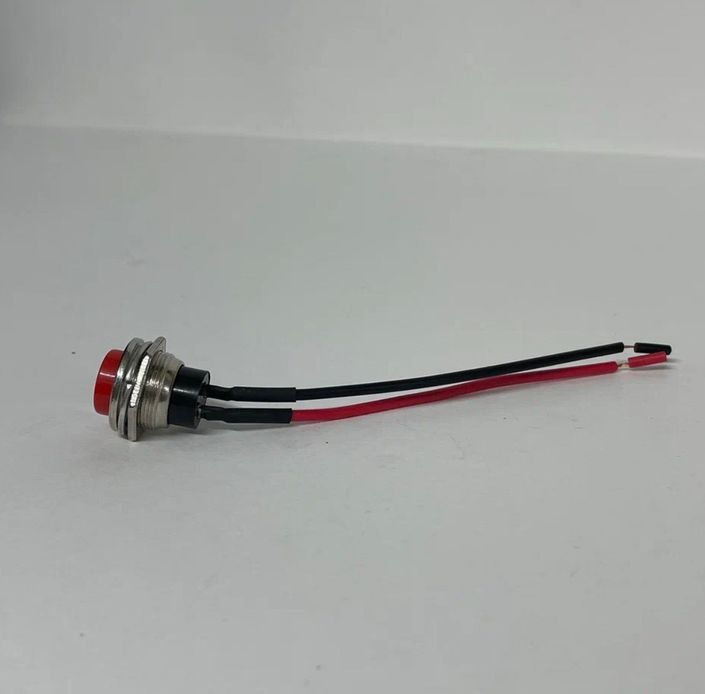 Выключатель 2-х контактный без фиксации, кнопка, с проводом 12 - 250В, 2А, TG (1 шт.)