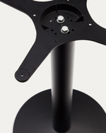 Высокий барный стол Saura из черного металла со столешницей из белой терраццо