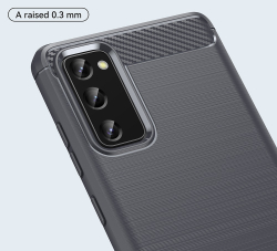 Серый мягкий чехол в стиле карбон на Samsung Galaxy S20 FE (Fan Edition), серия Carbon от Caseport