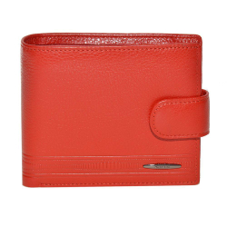 Стильный красный женский кошелёк с 3 отделениями для купюр (одно из них на молнии) карман для мелочи на кнопке 4 кармашка для пластиковых карт 2 потайных кармана 2 отделения для пропуска M100-DC11-02H в подарочной коробке