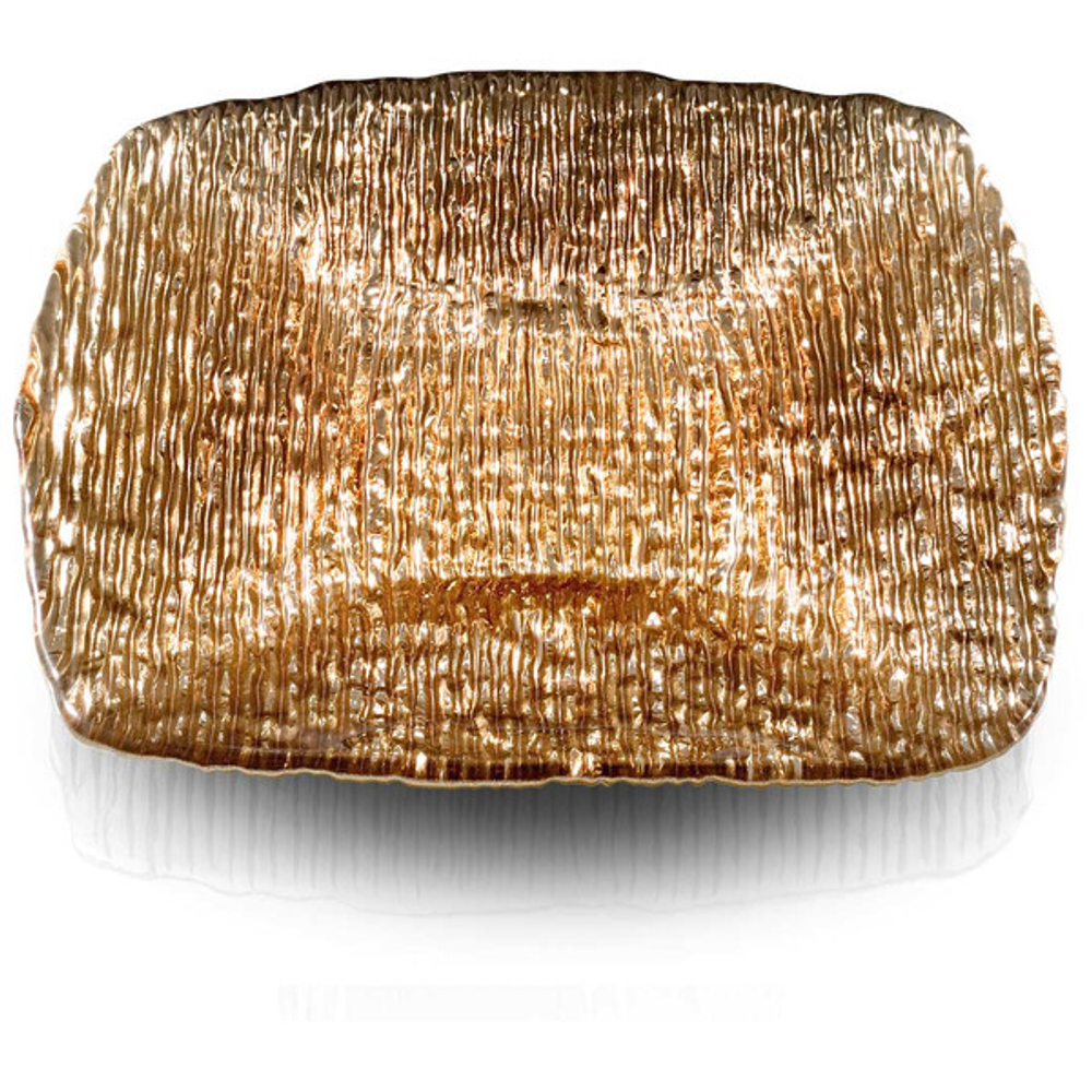 Тарелка закусочная квадратная IVV Ниагара 21см золотисто-хромированная