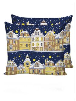 Наволочка комплект 2шт бязь Сказка "Зимняя сказка" 70x70 см на молнии