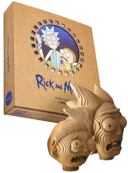 Картонный 3D пазл-конструктор Rick and Morty Рик и Морти