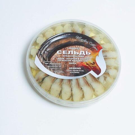 СЕЛЬДЬ АТЛ. ФИЛЕ КУСОЧКИ В МАСЛЕ С АРОМАТОМ ДЫМА МАТЬЕ Б/К