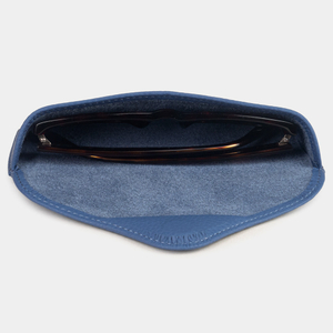 Футляр для очков Vision из кожи теленка, цвета синий королевский