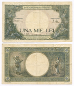 Банкнота Румыния 1000 лей 1945 год I.3635 0337. VF