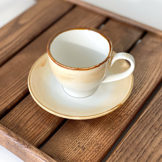 Кофейная пара «Мокко», чашка 90 мл, цвет бежевый