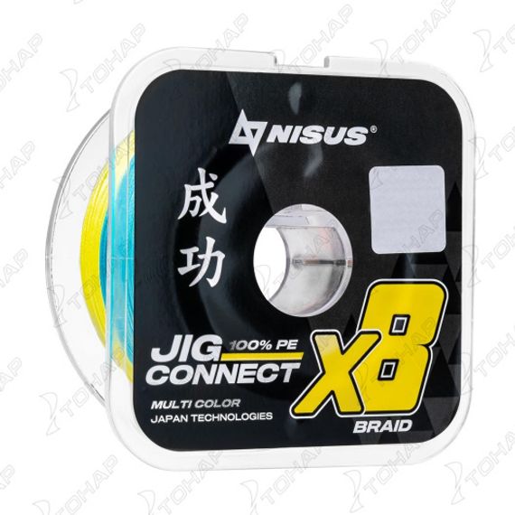 Шнур JIG CONNECT X8 PE Multicolor 150m #0.8, 0.14mm 8.7кг/14.7LB (T-N-JC-X8-0.14-150-M) NISUS