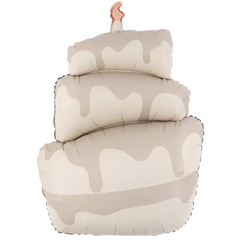 Шар (37''/94 см) Фигура, Торт, Кремовый, Сатин, 1 шт. в уп.