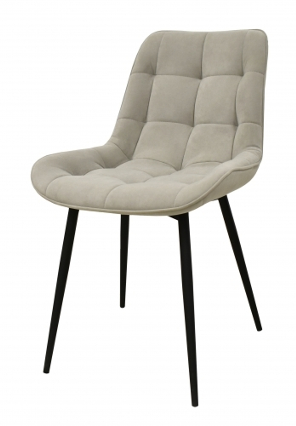 Стул "Флоренция" поворотный эмаль Черный Муар ткань велюр серый