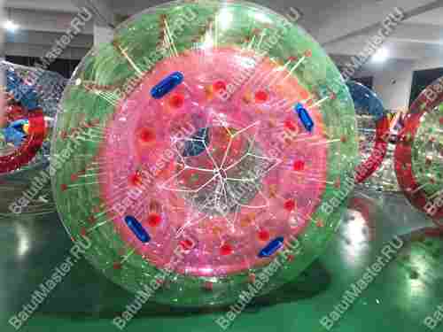 Аттракцион Водный роллер (Гидророллер) "Розово-зеленый" ПВХ, 2.2*2*2 м