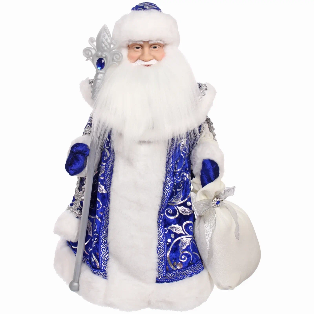 Дед Мороз музыкальный «Зиминий сон» 50 см (синяя шубка)