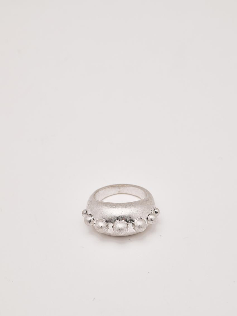 Massimo Dutti Кольцо с круглыми деталями, серебряный
