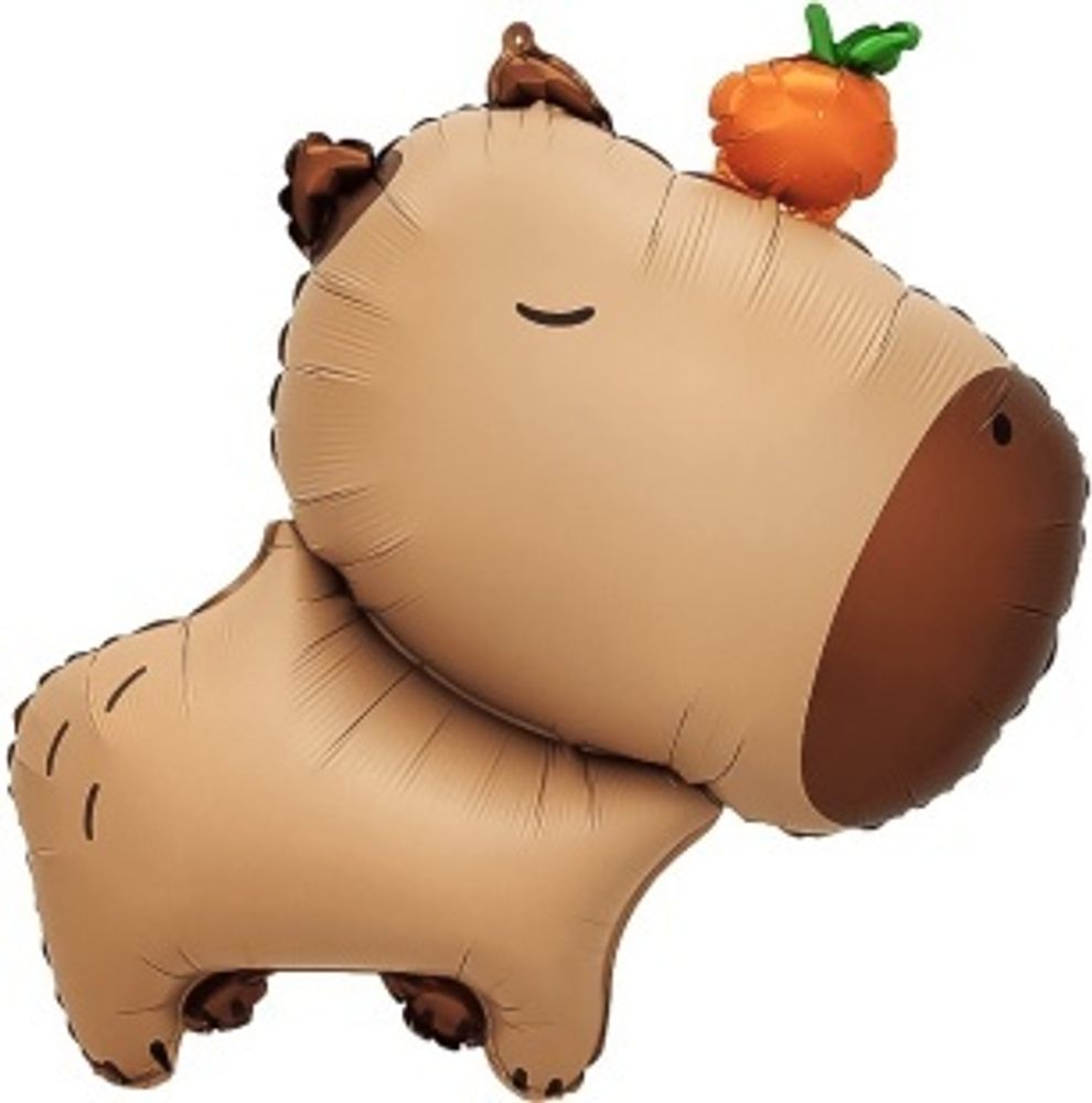К Шар (32"/80 см) Фигура, Капибара с апельсином, без уп