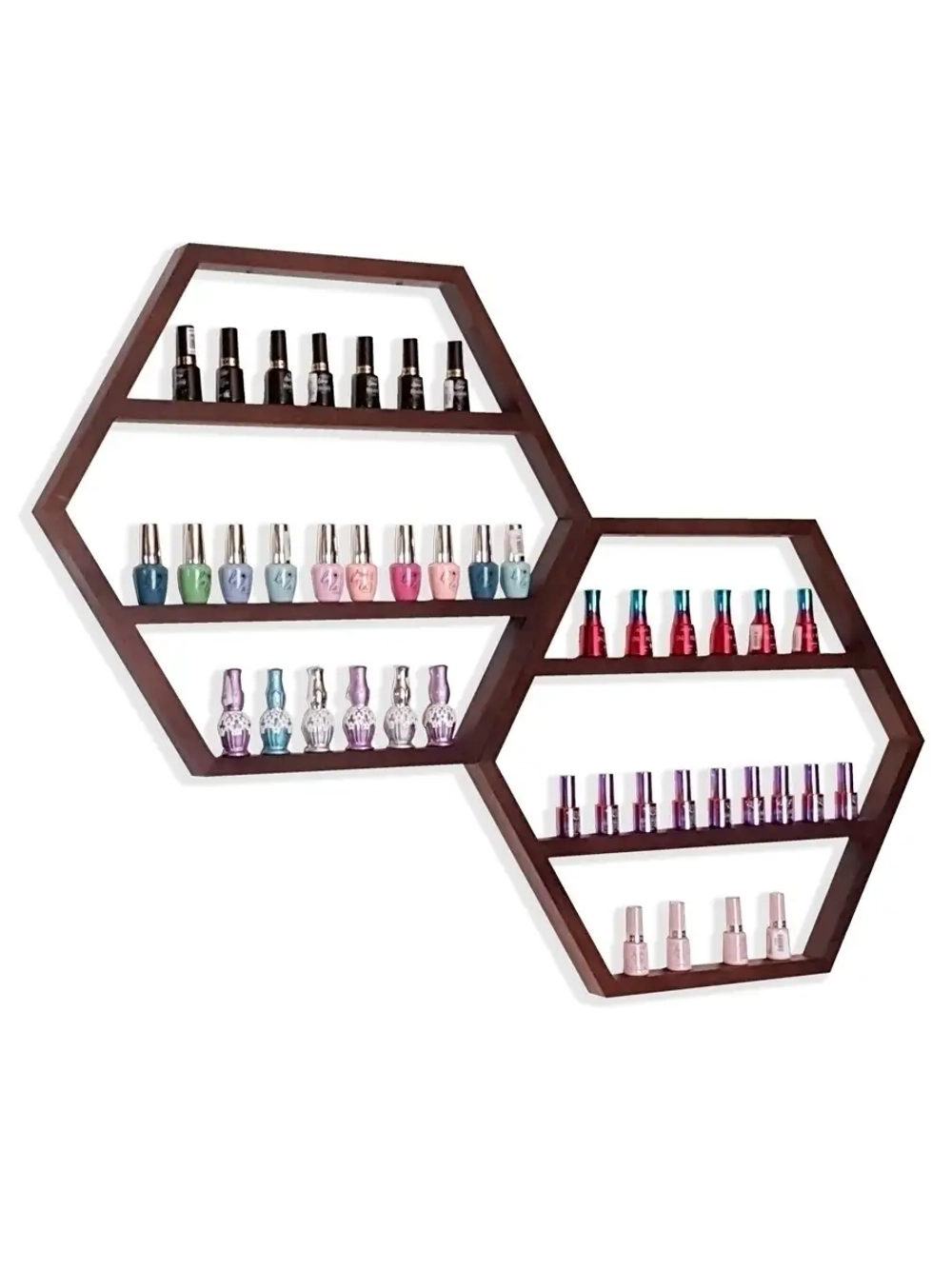 Настенная полка шестиугольник Соты Лофт