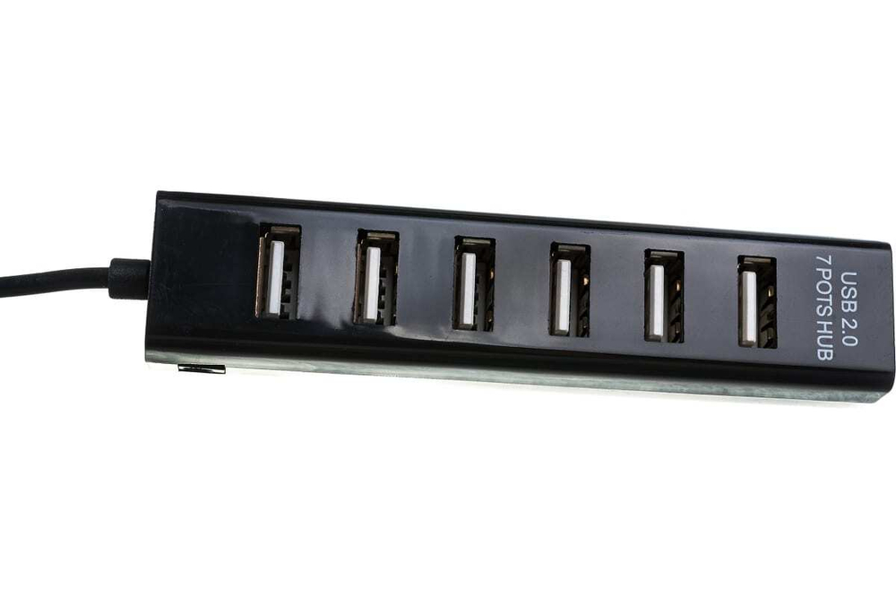 Разветвитель USB на 7 портов, черный REXANT 18-4107