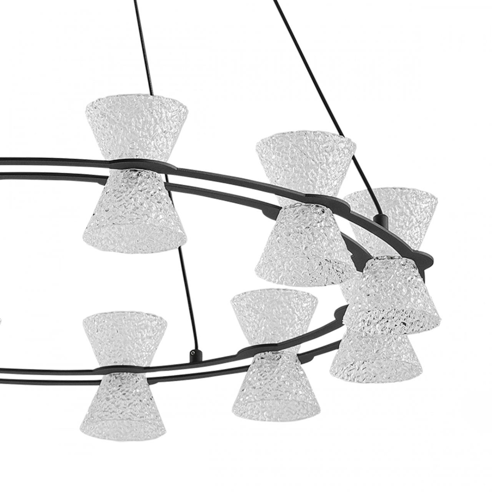 8341/42L LEDIO LN26 228 черный/прозрачный металл/акрил Люстра подвесная LED 42W 3000K 220V VINORA