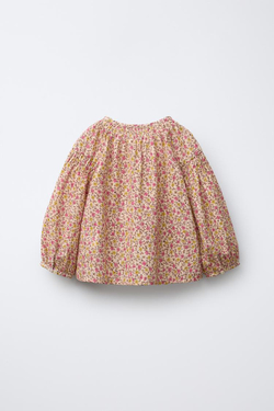 ZARA БЛУЗКА С ЦВЕТОЧНЫМ ПРИНТОМ, РАЗНОЦВЕТНЫЙ