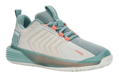 Женские Кроссовки теннисные K-Swiss Ultrashot 3 - blanc de blanc/nile blue/desert flower