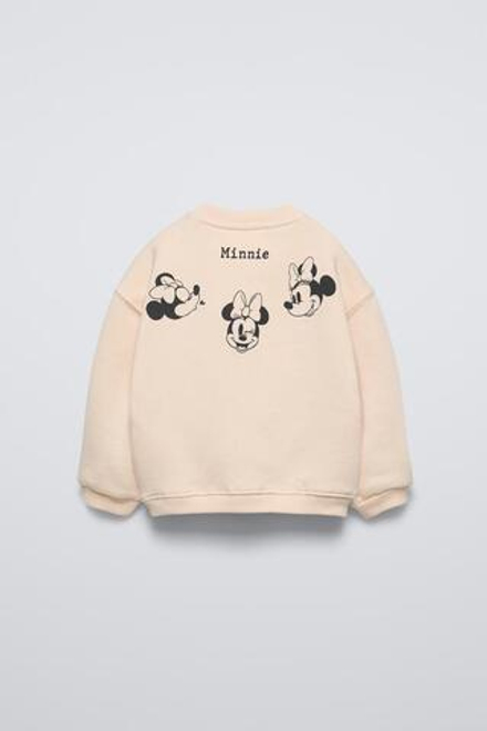 ZARA ТОЛСТОВКА С ПРИНТОМ MINNIE MOUSE © DISNEY И БАНТАМИ, ВАНИЛЬНЫЙ