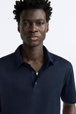 ZARA ПОЛО REGULAR FIT, СИНИЙ