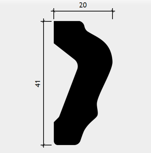 Европласт. МОЛДИНГ ГИБКИЙ 1.51.375 (41*20*2000мм). Гибкий пенополиуретан.