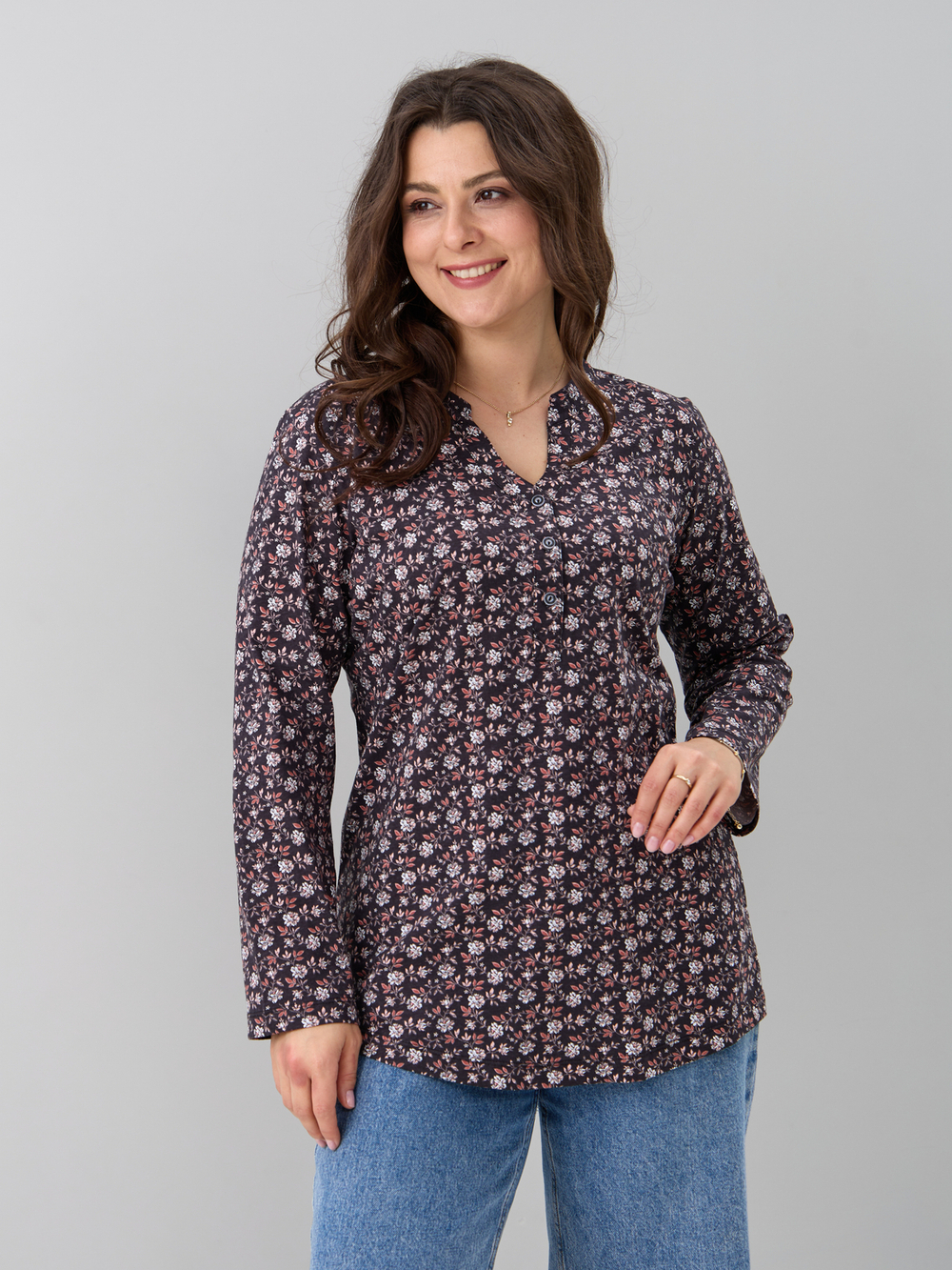 Блузка БЛ-22/серый-терракответочка