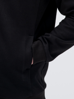 Толстовка на молнии с капюшоном теплая. Уголь