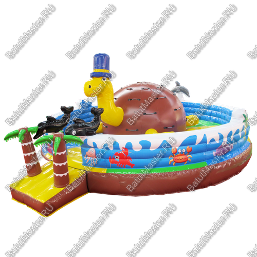 Надувной скалодром "В гостях у черепахи" 5*5*4 м