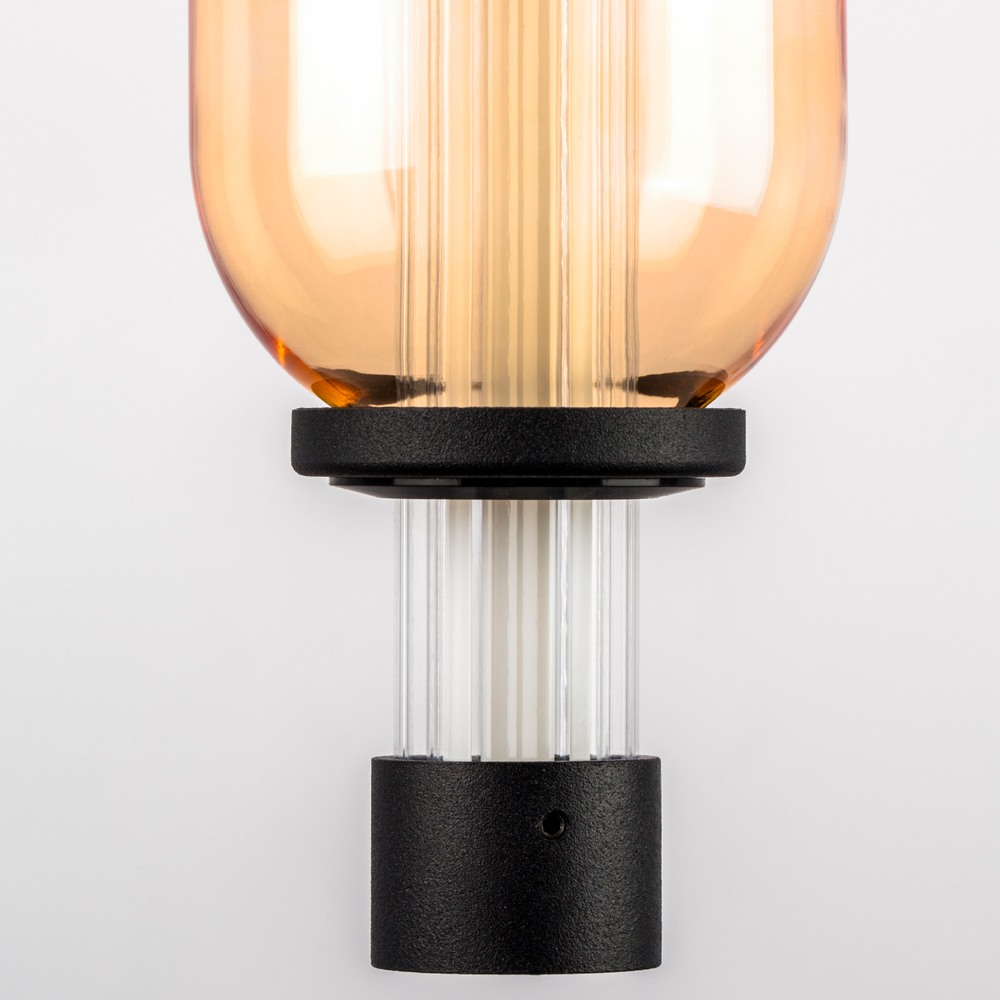 737527 Подвес EMISFERO 8W LED 250LM G ЧЕРНЫЙ/ПРОЗРАЧНЫЙ+ЯНТАРЬ 3000K