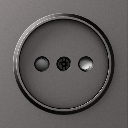 Накладка для розетки без заземления, со шторками 16A 250 В~, матовый титан, серия A07