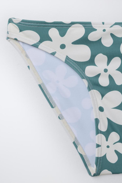 ZARA КУПАЛЬНИК С ЦВЕТОЧНЫМ ПРИНТОМ, ЗЕЛЕНОВАТО-СИНИЙ
