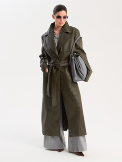 Тренч из экокожи