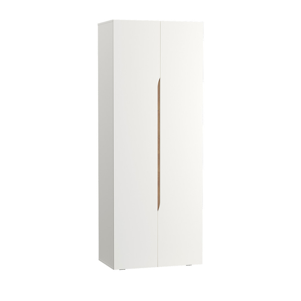 Шкаф двухстворчатый Муссон 13.198, Белый шагрень, Дуб эндгрейн