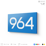 Номер на дверь 964, табличка на дверь для офиса, квартиры, кабинета, аудитории, склада, голубая 120х70 мм, Айдентика Технолоджи
