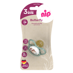 NIP Соска пустышка, латекс, размер 3 "Butterfly" Лиса (16-32 мес) 1 шт