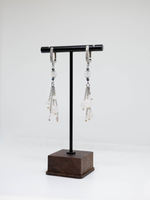 Серьги из розового кварца и циркония