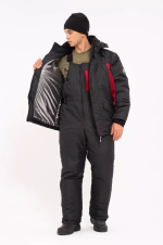 Зимний мужской костюм-поплавок ONERUS "Фишер -45" (Таслан) Черный/Красный