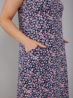 Платье П-012/темносиняя-полянка