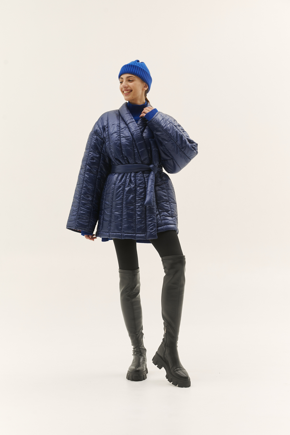 Пуховик - Кимоно укороченный