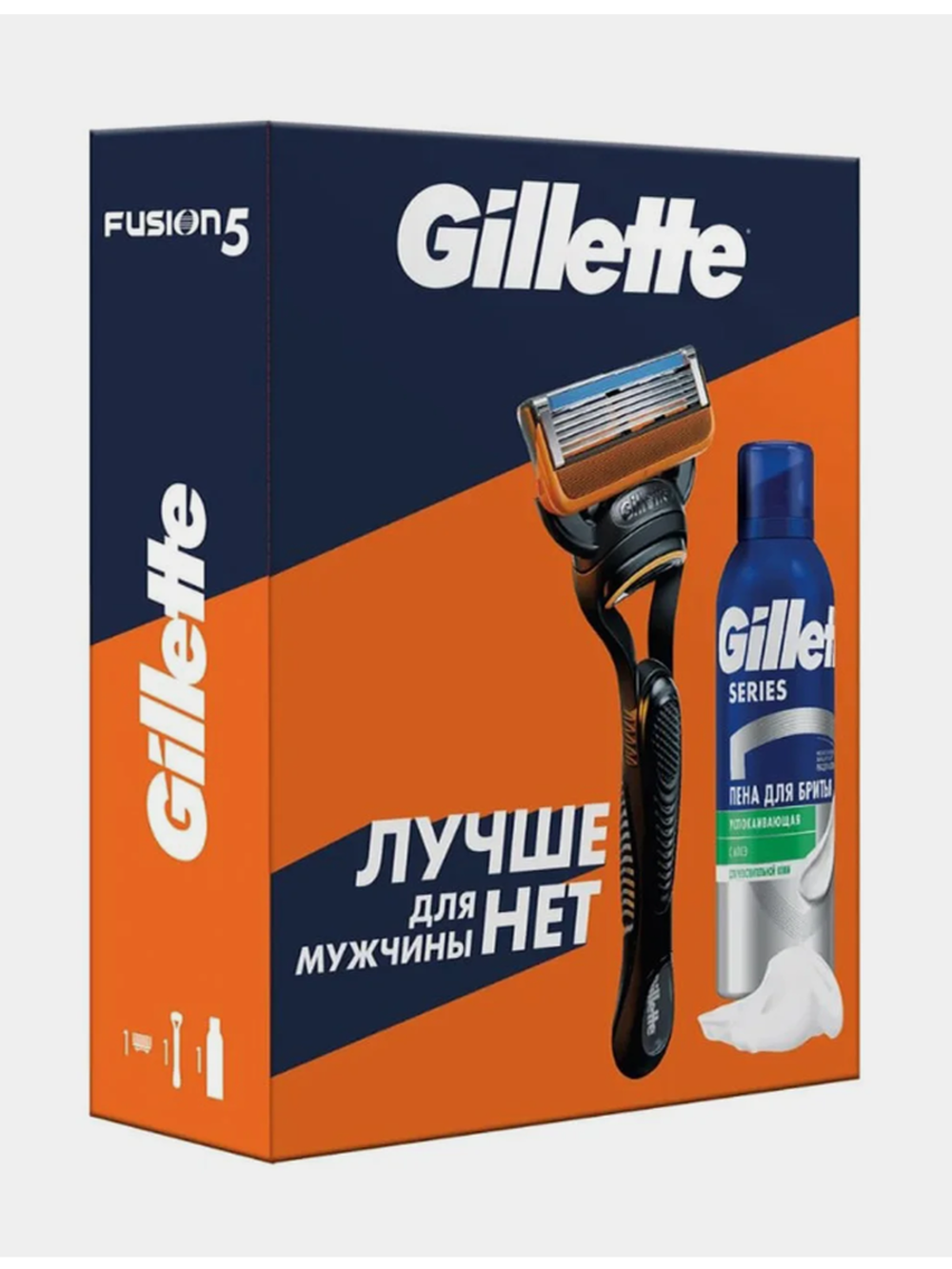 Набор Gillette FUSION Бритва с одной кассетой и Пена для бритья Успокаивающая 200 мл
