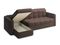 Диван угловой с оттоманкой Неаполь 1,6 - Velutto 23 шоколад/накладка венге