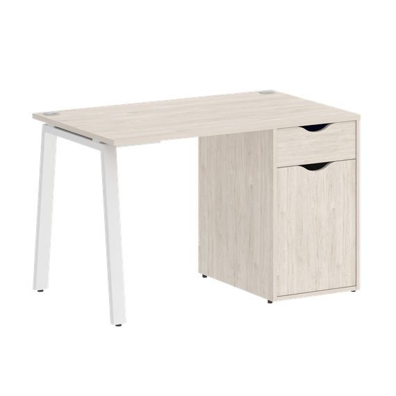 Home Office Стол письменный VR.SP-3-118.1.A Денвер Светлый/Металл Белый 1180*720*750