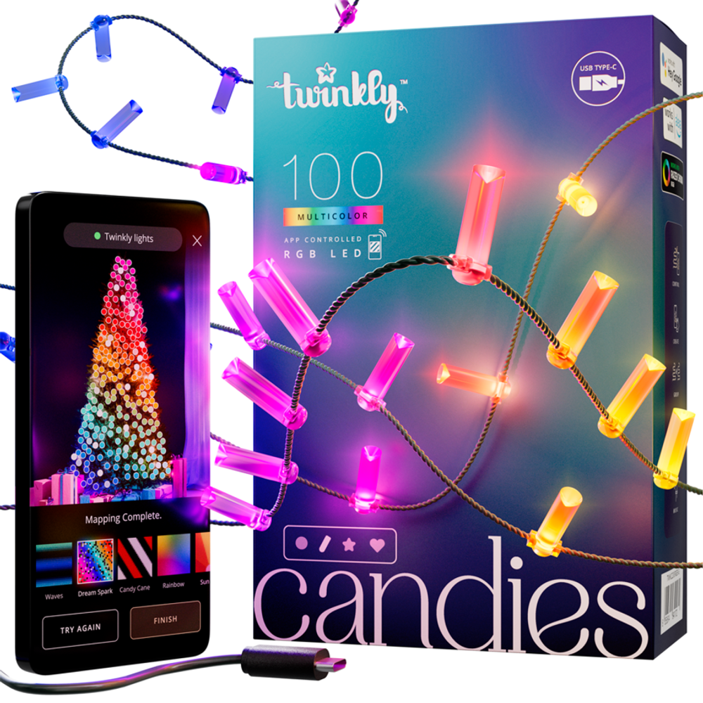 Умная гирлянда «Свечи» Twinkly Candies Candles, RGB (6 м, 100 светодиодов) Generation II