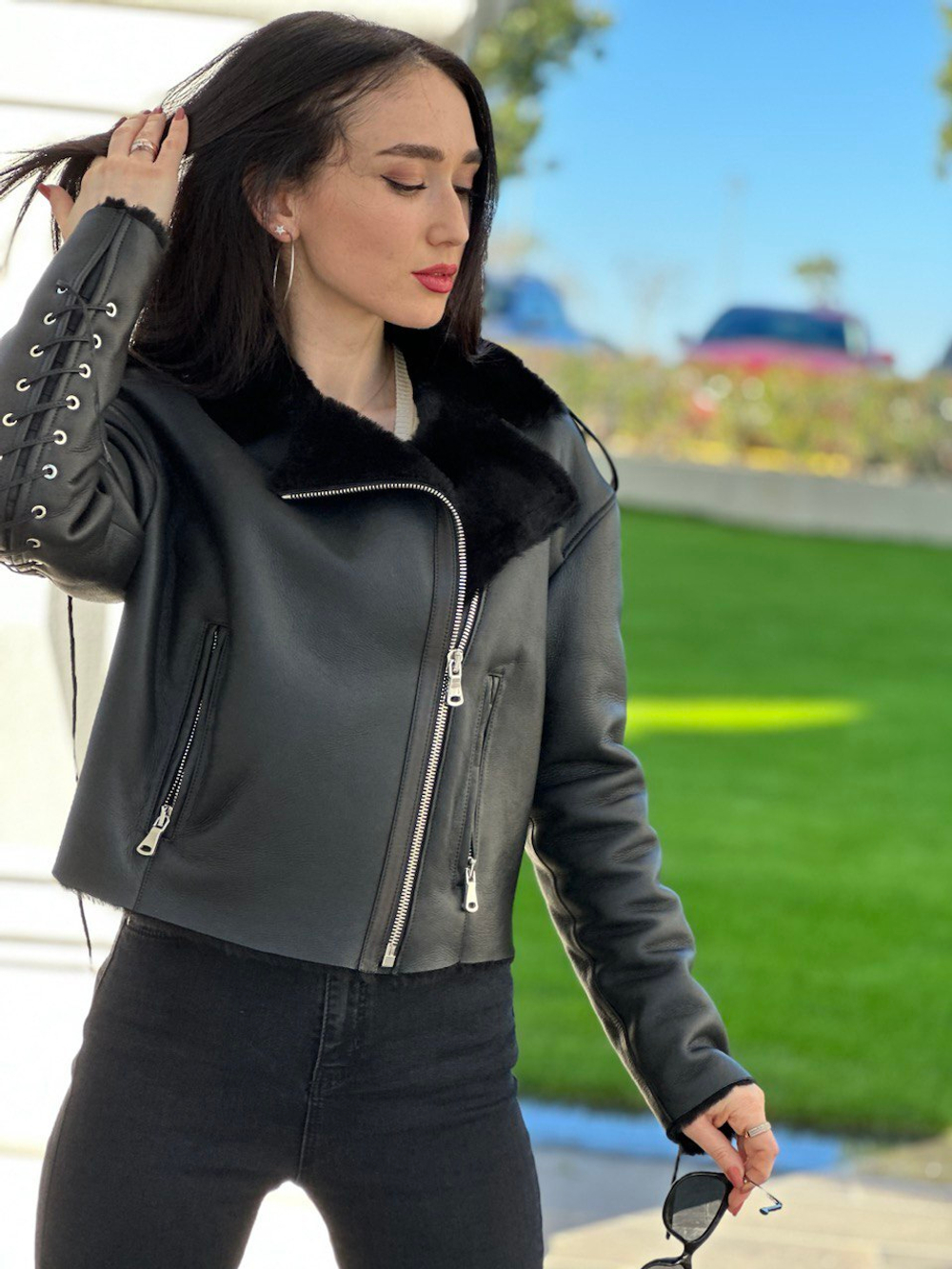 Короткая дубленка