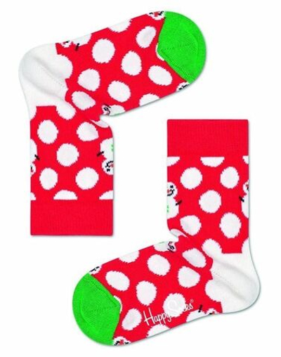 Детские носки Big Dot Snowman Sock со снеговиками (Размер: 2-3Y) (Цвет: красный с белым)