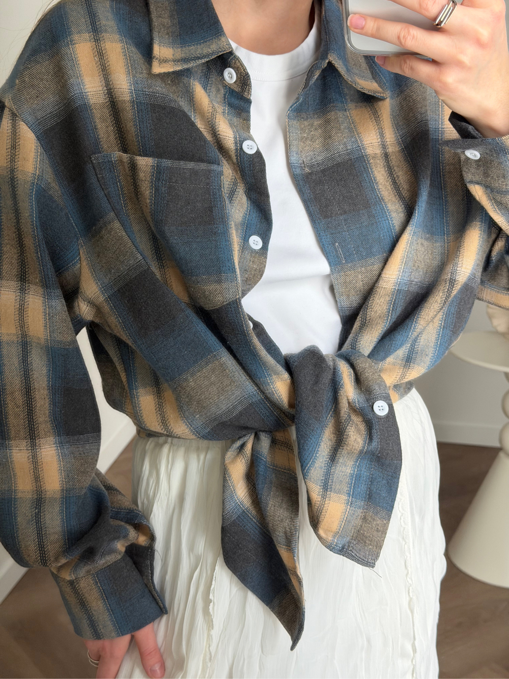 Рубашка в клетку синий